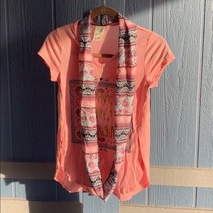 Graphic tee with infinity scarf NEW girls SIZE:14